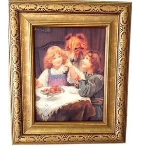 𝅺NICELY framed print of Arthur Elsley’s “High Expectations “ textured canvas